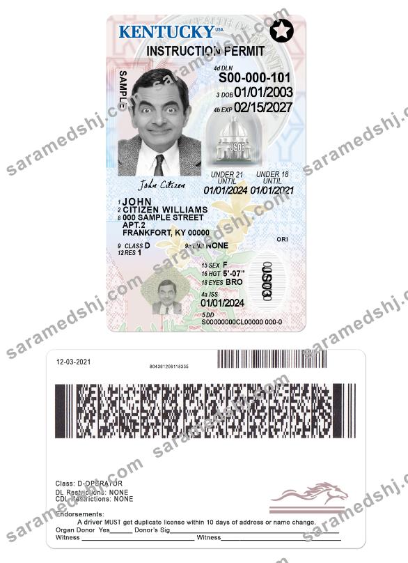 USA Kentucky driving license under 21